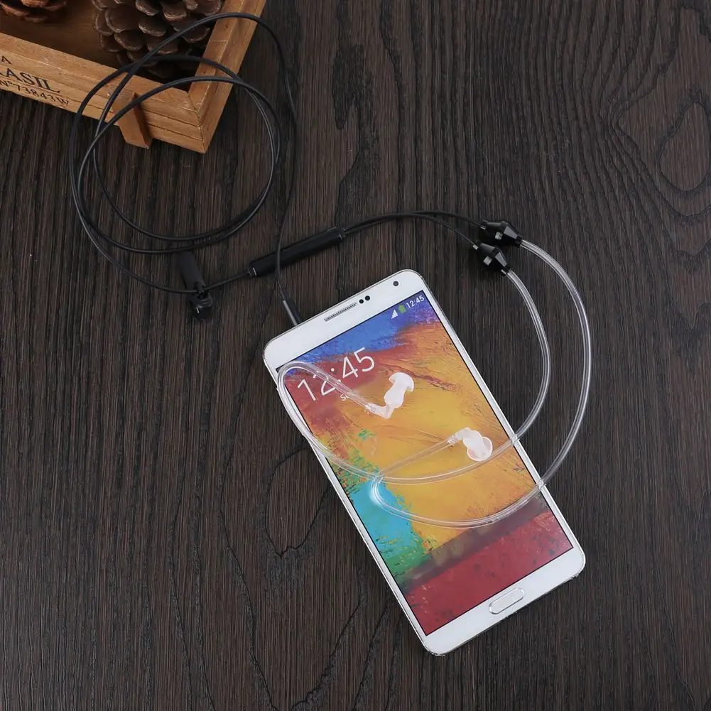 3.5mm Plug Air Tube Anti Radiation Earphone 2 Acoustic Stereo Headset for iPhone Samsung|Наушники и гарнитуры| |