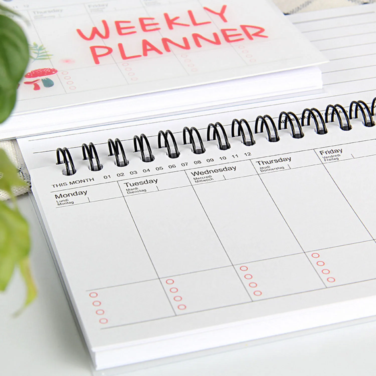 

Daily Weekly Monthly 2019 Planner Spiral Notebook Time Memo Planning Management Agenda School schedule Stationary Gift