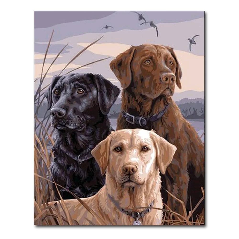 

5D DIY Animal Dogs Diamond Painting For Living Room Full Drill 5D DIY Embroidery Kit Arts Picture Decor Poster Unframed
