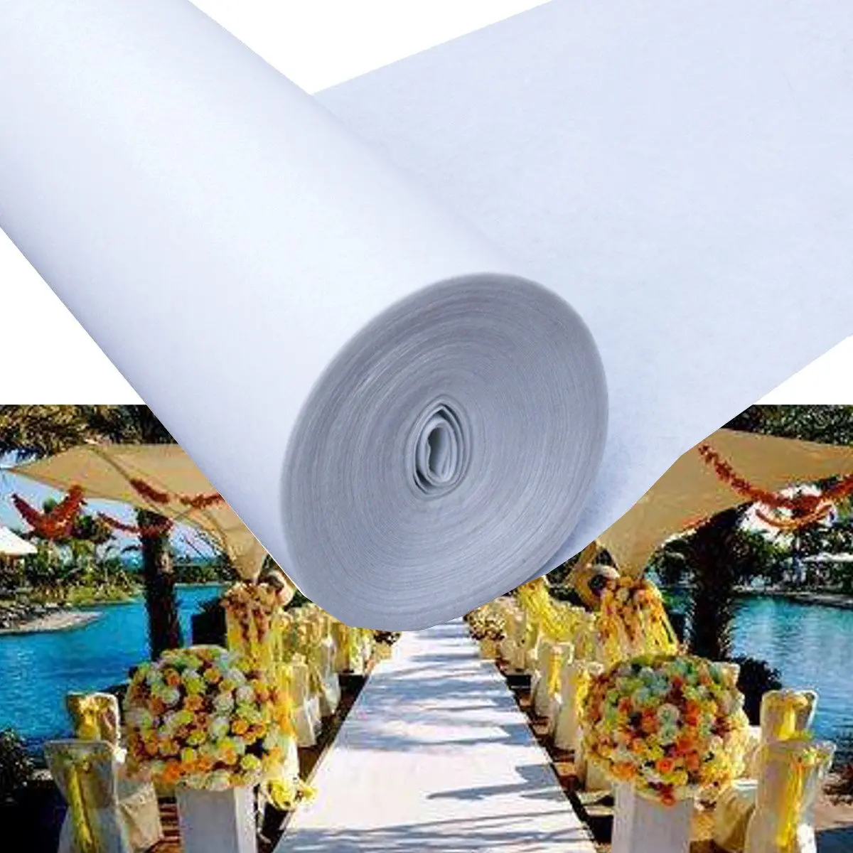 

White Wedding Aisle Runner Ceremony Decoration Marriage Party Decor Carpet Roll Runner Decoration Rug Ceremony Parties