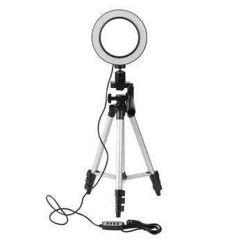 

Alloyseed 5.7inch Dimmable LED Studio phone Ring Light Photo Phone Video Light Annular Lamp With Tripods Selfie Stick Ring Fill