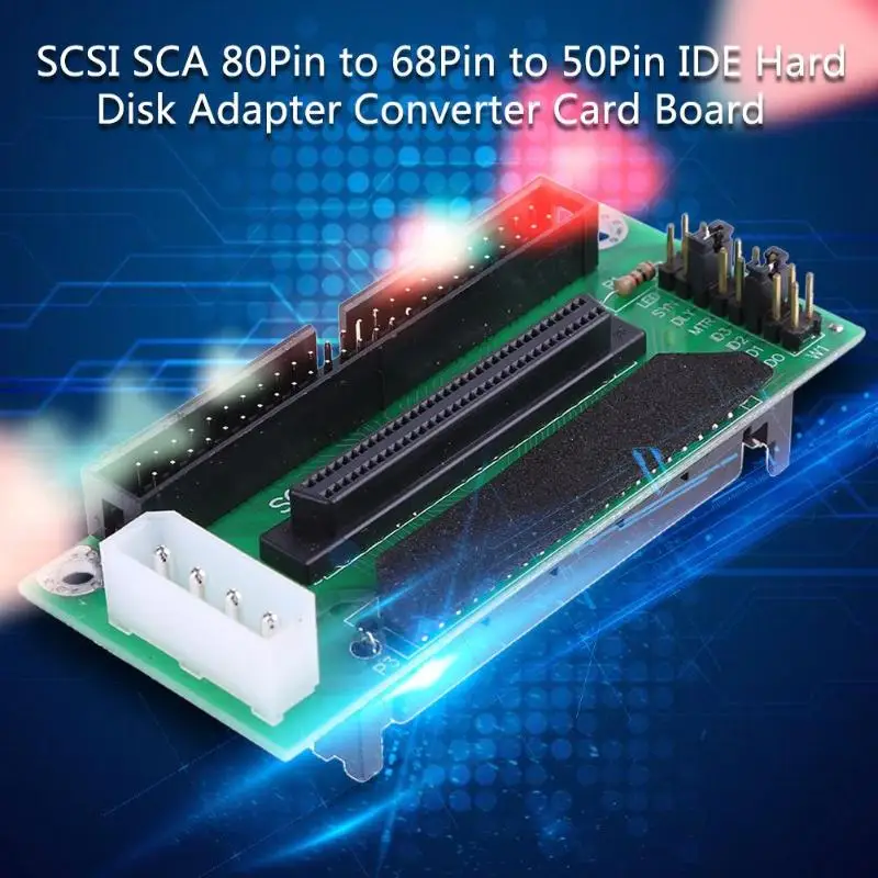 

High Quality SCSI SCA 80 Pin to 68Pin to 50 Pin IDE Hard Disk Adapter Converter Card Module Board Add On Cards Dropshipping