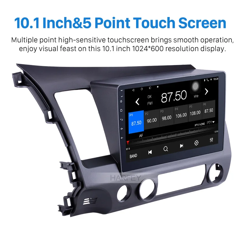 Harfey Android 6 0/8 1 10 &quot2Din автомобильное радио для Honda Civic 2006 2007 2008 2009 2010 2011 gps Miltimedia плеер
