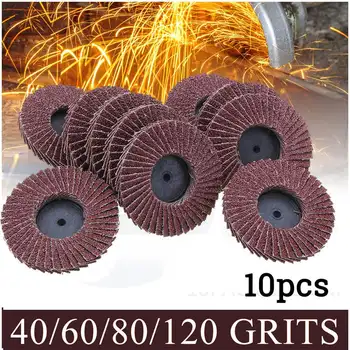 

10pcs 40/60/80/120 Grit Grinding Wheels Flap Discs 2'' 50mm Angle Grinder Sanding Discs Metal Plastic Wood Abrasive Tool