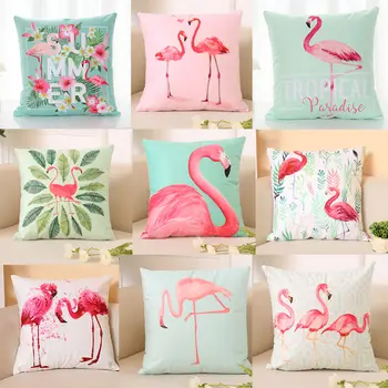 

Flamingo Home Sofa Decor Soft Pillowcase Throw Pillow Case Waist Cushion Cover W