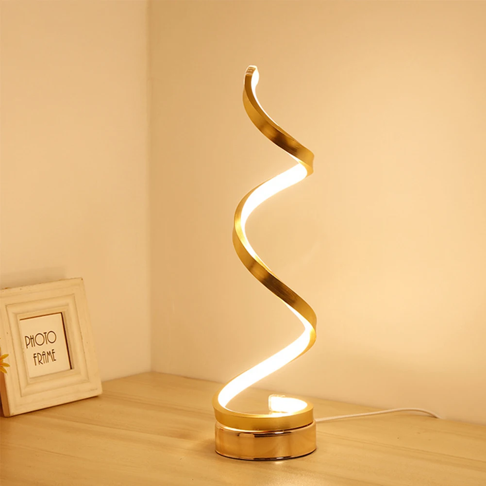 

Spiral LED Table Lamp Streamlined Adjustable Table Lamp Decoration Soft Brightness Side-glowing Led Bedside Desktop #2