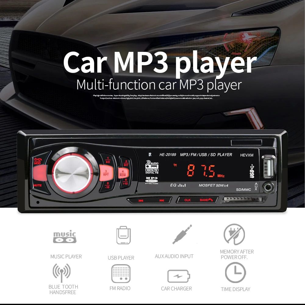1 Din 12V Многофункциональный Автомобильный MP3 плеер автомобильное радио Bluetooth