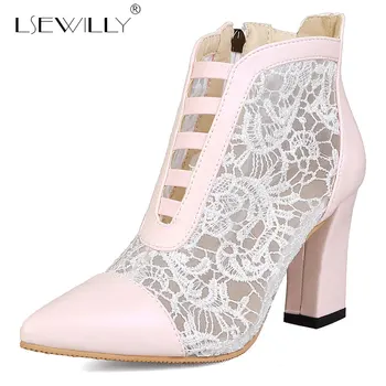 

Lsewilly Women Pointed Toe Footwear High Heels Sandals Female Platform Shoes Woman Summer Hollow Ankle Boots 2019 New E810