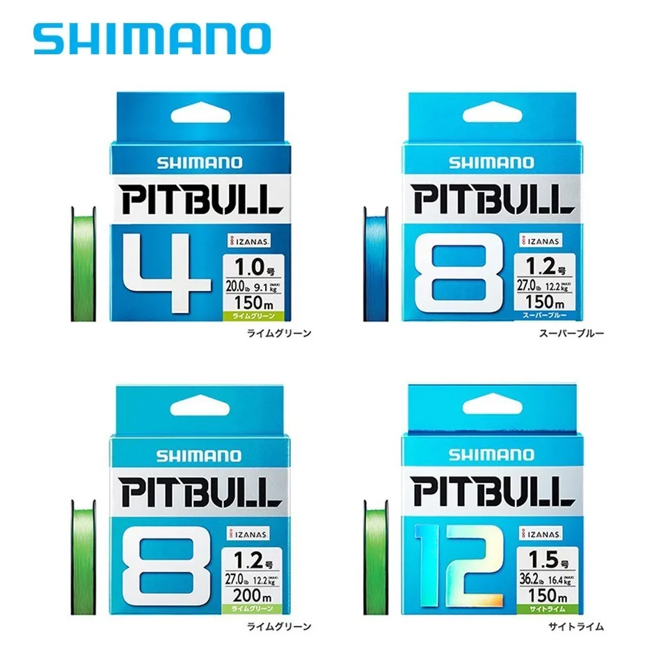 Оригинальная плетеная леска SHIMANO PITBULL X4 X8 X12 PE 0 6 #0 8 #1 2 5 #2 #150 м зеленый синий Сделано