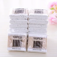 100 шт./упак. белые бамбуковые ватные палочки ватные тампоны медицинские ушные чистящие деревянные палочки для макияжа инструменты для здоровья тампоны косметологические