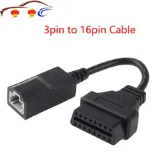 JMLOBD OBD 2 Cable For Honda3pin OBD1 Adapter OBD2 OBDII forHon-da 3 pin to 16 pin Connector