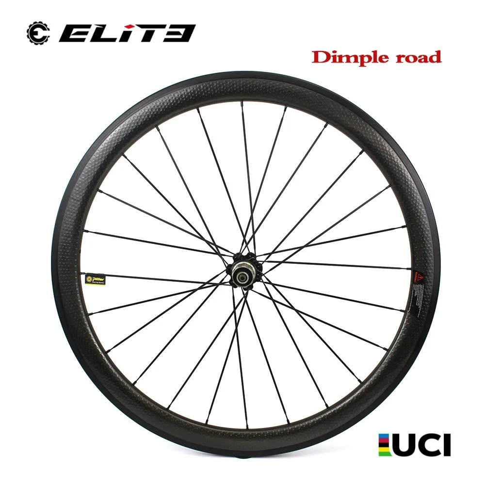 ELITEWHEELS 700C дорожные колеса Dimple карбоновые для велосипеда Tubular / Clincher 45 мм с Novatec J