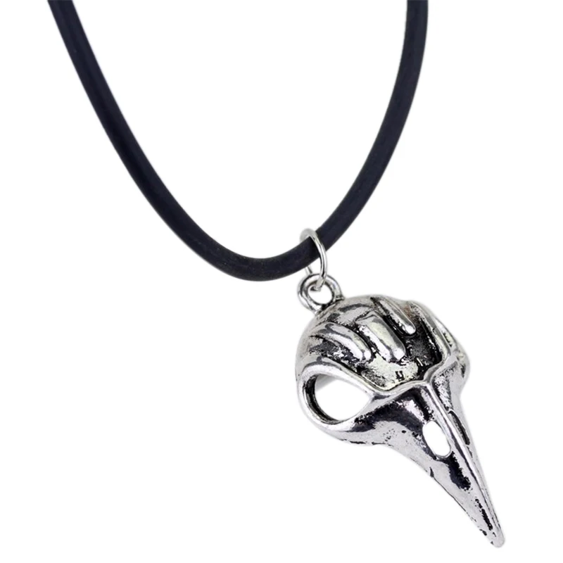 

Vintage Ravens Pendant Crow Skull Necklace Gothic Style Fashion Jewelry