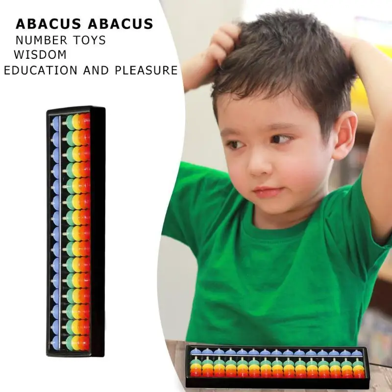 

Plastic Abacus 15 Digits Colorful 5 Beads Arithmetic Tool Math Learn Aid Calculating Toys Children Kids Educational Toy Gift New