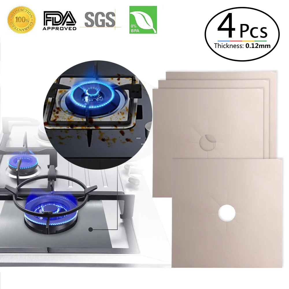Square High Quality Stocked Eco-friendly Modern Reusable Beige Color Gas  Stove Protectors Mats Home Kitchen Glass Fiber Pads - Mats u0026 Pads -  AliExpress