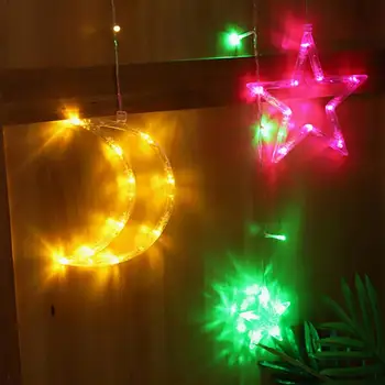 

177 led 2.5M Moon star Christmas Lights AC220V Romantic Fairy Star LED Curtain String Lighting For Wedding Garland Party Decor