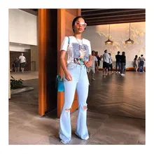 2019 New High Waist Flare Jeans Women Vintage Hollow Out Sexy Hole Denim Pants Casual Full Length Solid Trousers 2019 New High Waist Flare Jeans Women Vintage Hollow Out Sexy Hole Denim Pants Casual Full Length Solid Trousers
