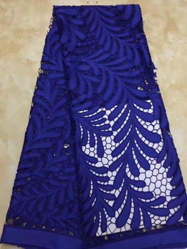 

Nigeria lace fabric French lace fashion wedding dress 2019 high quality African French lace fabric textile blue CD29791