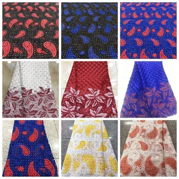 

New Arrival White Water Soluble Stone Lace Fabric High Quality Women Dresses Material African Embroidery Guipure Cord Lace 5yard