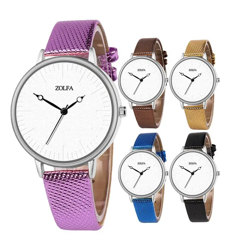

ZOLFA Casual Simple Scale Retro Ladies Watch Fashionable Creative Pointer White Dial Wrist Quartz Watches For Women Students