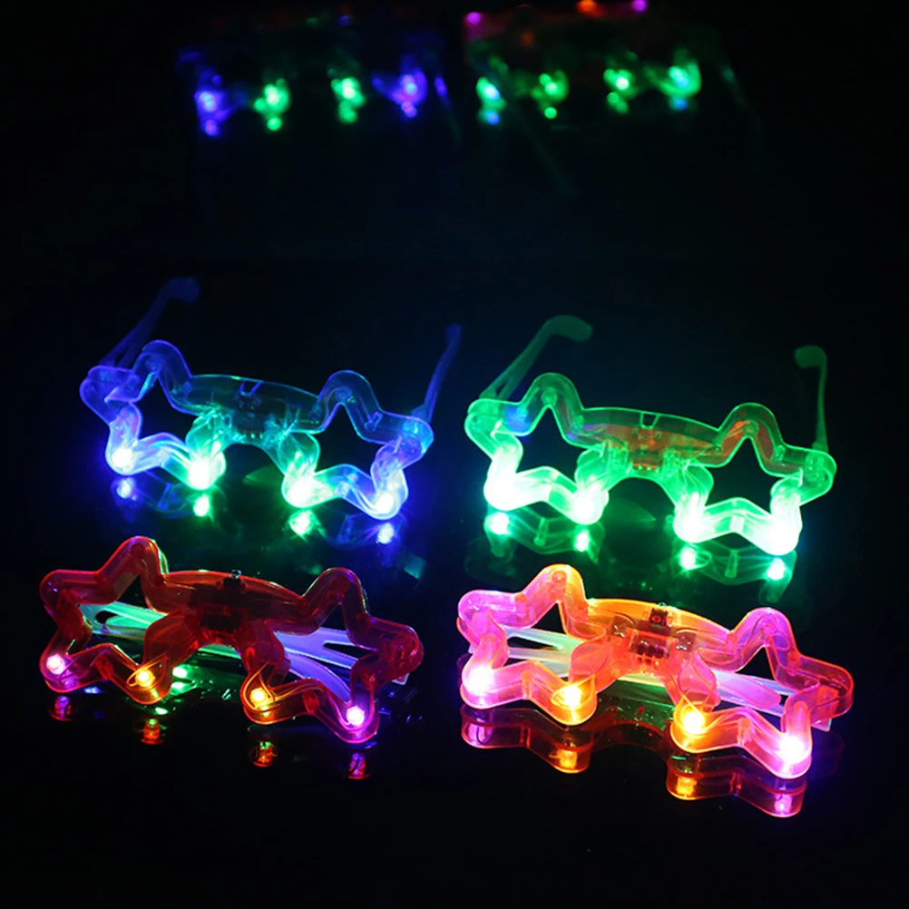 

5pcs Light-Up Star Glasses Blinking LED Glowing Flashing Sunglasses Costume Prop Party Favor For Kids Children