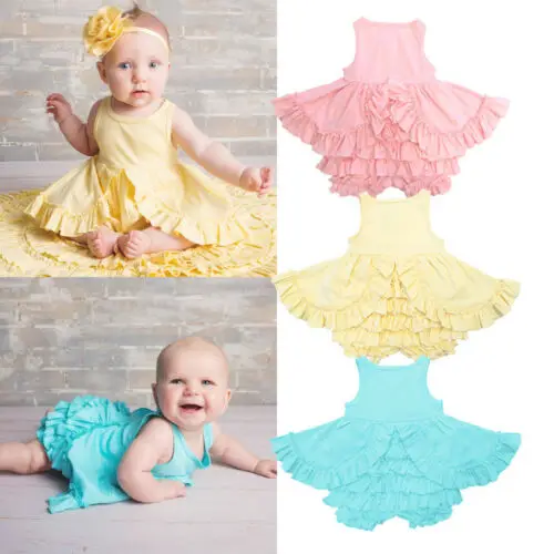

Newborn Baby Girls Layers Romper Bodysuit Party Dress Sundress Costume One-piece Support wholesale