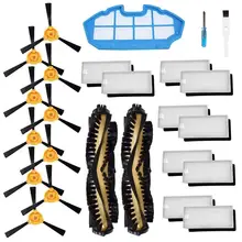 TOD quente-Acessórios Kit Para Ecovacs Deebot N79S N79 Robotic Vacuum Cleaner Filtros, Escovas Laterais, escova principal… (2 + 1 + 10 + 10)