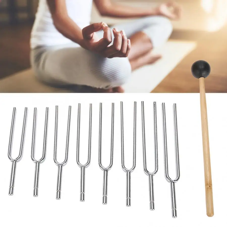 

8Pcs/Set Aluminum Medical Tuning Fork Healing Sound Vibration Therapy 256Hz+288Hz+320Hz+341Hz+384Hz+426Hz+480Hz+512Hz