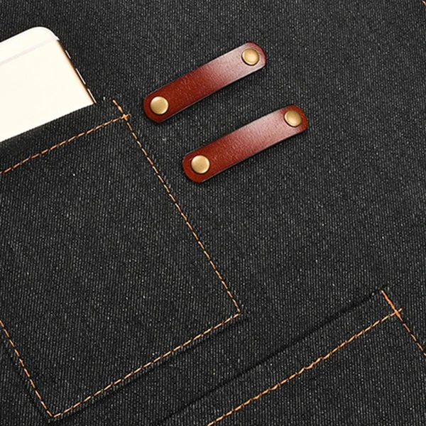 ALIM HOT Aprons Denim Leather Simple Uniform Unisex Adult Jeans Aprons For Woman Men Male Lady'S Kitchen Barber Cooking Pinafo