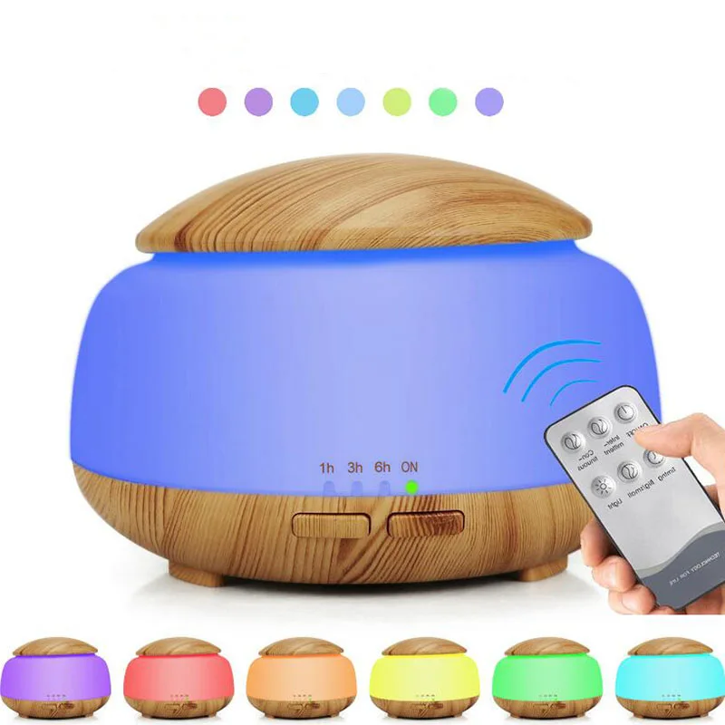 

300ml Portable Aroma Air Humidifier Remote Control 7-Color LED Night Light Aromatherapy Humidifier Auto-Off Protection For Home