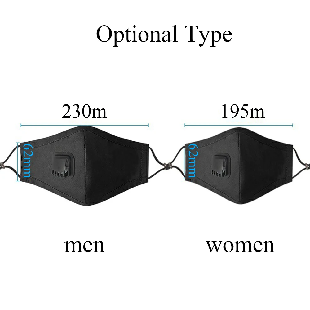 Против загрязнения РМ2, 5 Пылезащитная маска для лица и рта, воздушный фильтр, маски для рта, теплый респиратор со сменным фильтром для мужчин и женщин