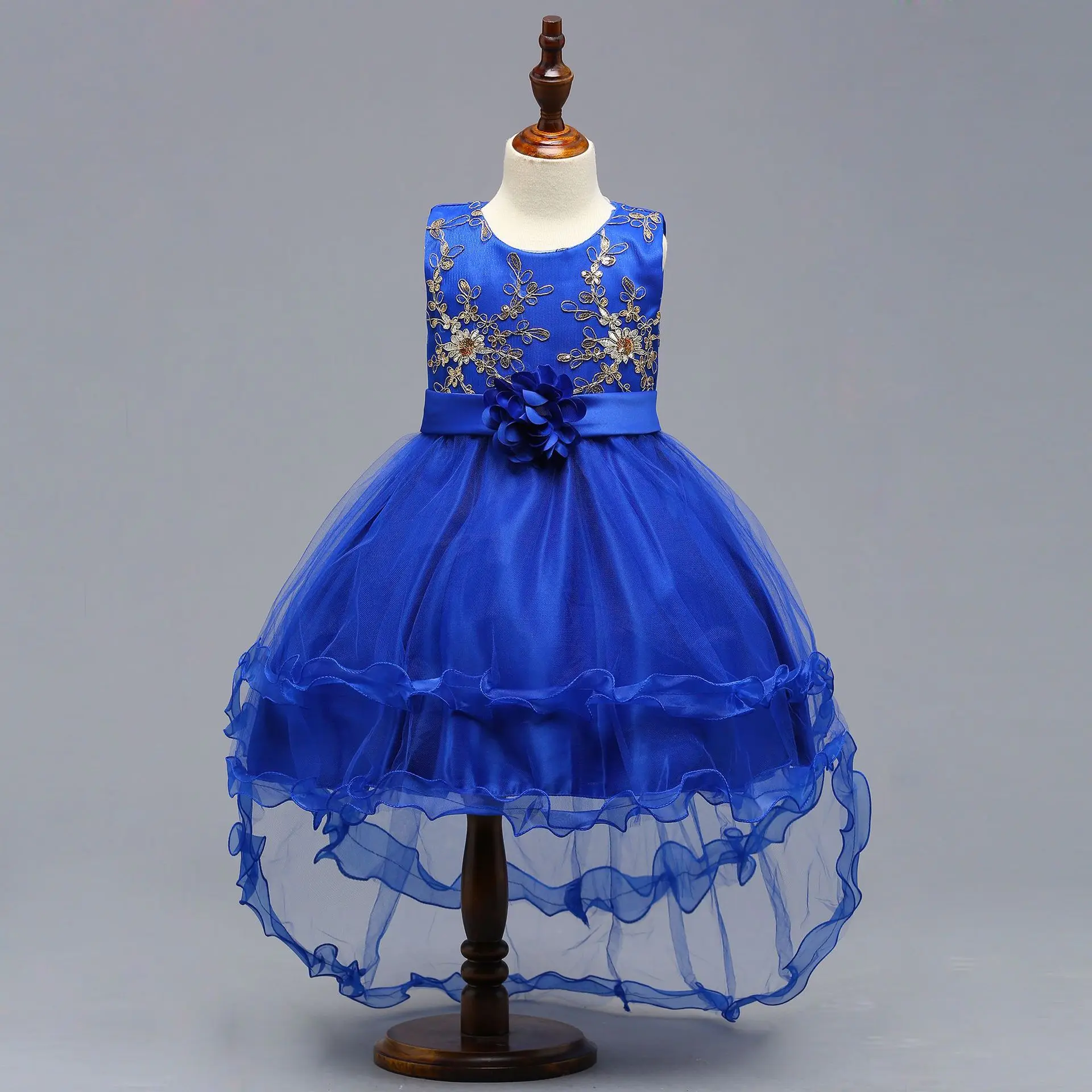 

foreign trade dress embroidery flower princess dress white gauze of the girls