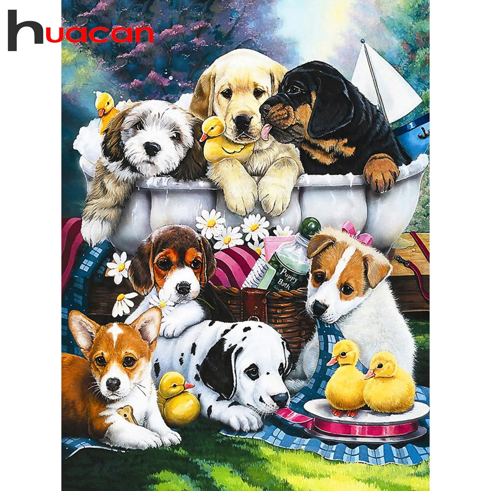 

Huacan Full Layout Animals Diamond Painting Square Diamond Embroidery New Arrival Diamond Mosaic Pictures With Rhinestones