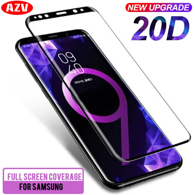 

20D Curved Tempered Glass On The For Samsung Galaxy S9 S8 S7 S6 Edge Note 8 9 S8 S9 Plus Screen Protector Protective Glass Film