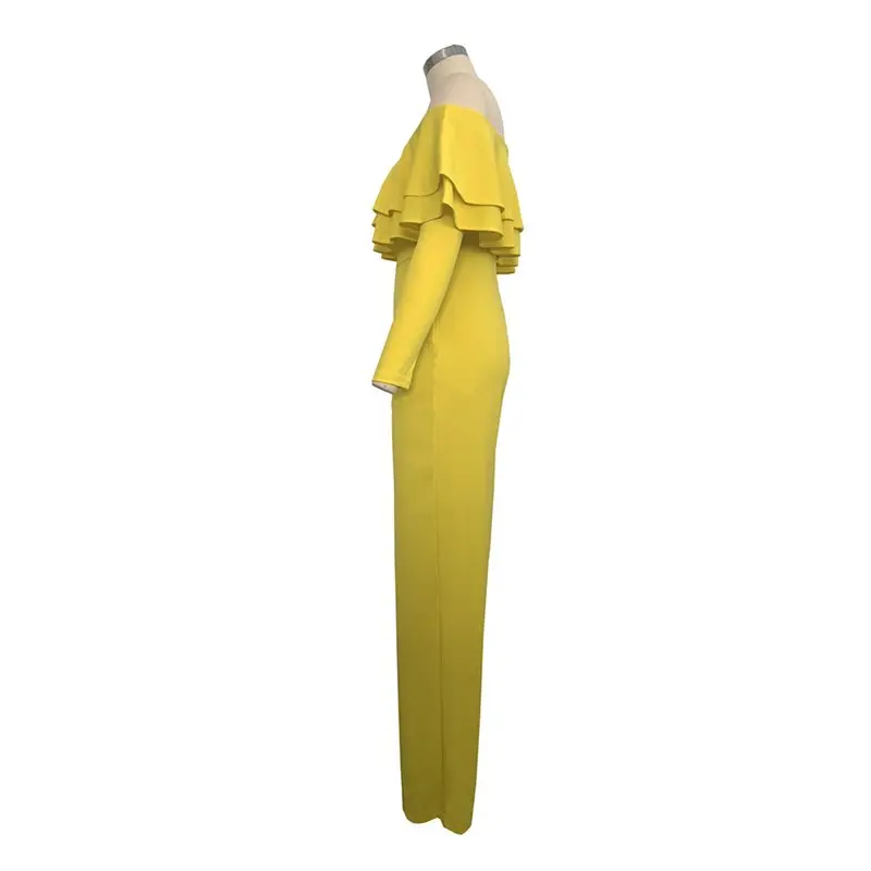 Women Jumpsuits Casual Sexy Club Beach Holiday OL Ladies Summer Slim Thin Wide Legs Ruffles Strapless Female Yellow Rompers Women Jumpsuits Casual Sexy Club Beach Holiday OL Ladies Summer Slim Thin Wide Legs Ruffles Strapless Female Yellow Rompers