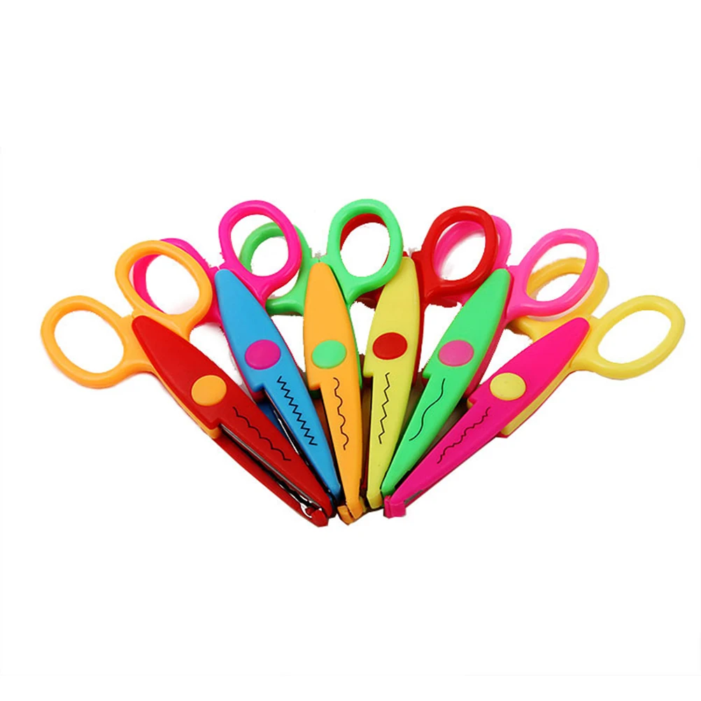 

6pcs Paper-Cutter Handmade Safety Six Patterns Lace DIY Scissors Set For Album Scrapbooking Children Handcrafts DIY Toys