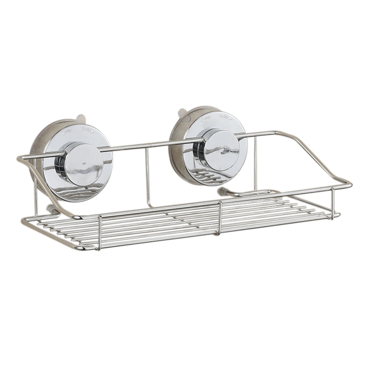 

Wall Mounted Bathroom Shelf Kitchen Storage Shelf Wire Rack With Suction Cup Bathroom Organizer (Silver)