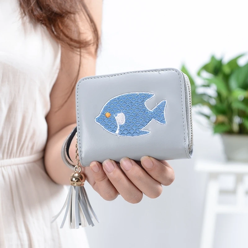 

Women's Cartoon Zipper Short Wallet Pendant Wallet Cute Student Small Wallet Purse Tide