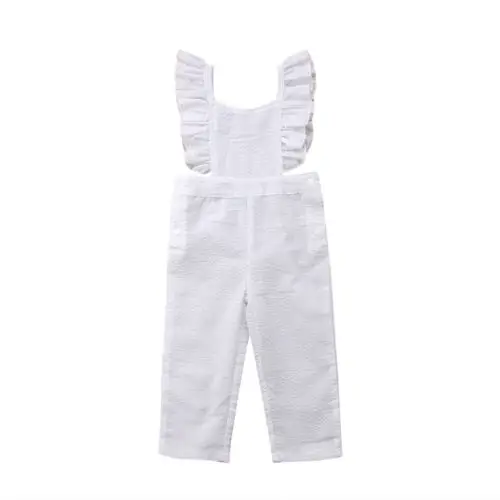 

Fashion Newborn children Girl clothes pure white bodysuit fly sleeve Bodysuit Clothes Outfit Sunsuit 1-6Y