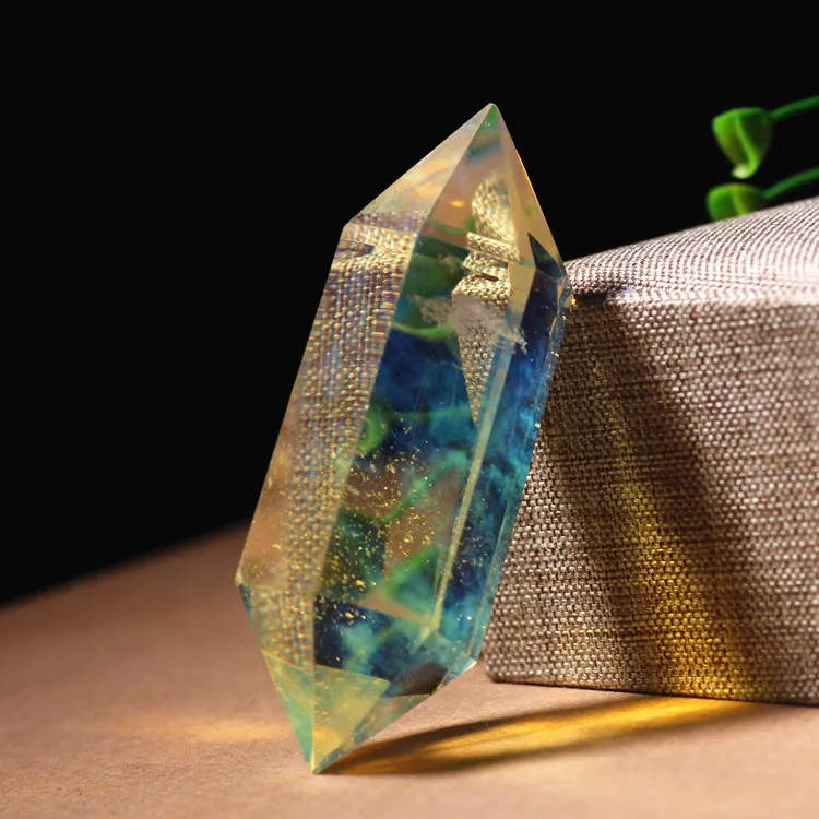 

Smelting citrine six prisms eight prisms double tip column yellow smelting crystal column single and double tipstone crystal