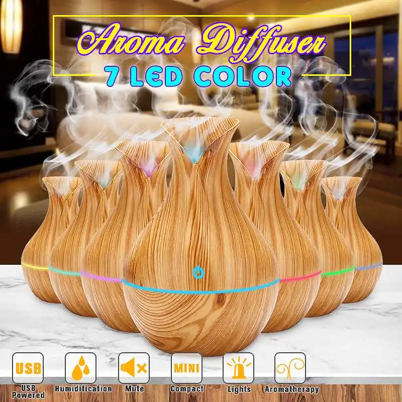 

ABS 7 Colors Changing LED Night Lights Air Fresher Aromatherapy Essential Oil Humidifier Mist Diffuser Air Purifier