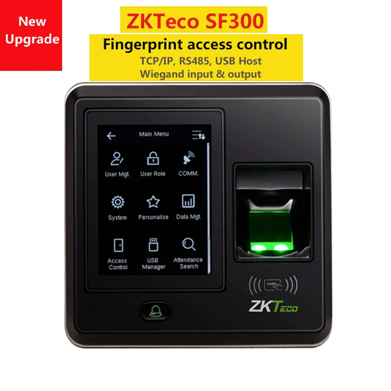 ZKTeco SF300 fingerprint access control door opener Access Control System Time Attandance Black