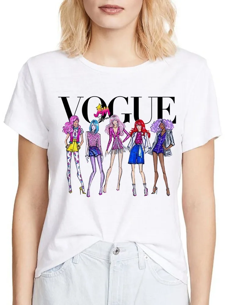 Джем и голограммы vogue крутая футболка для женщин 2019 летняя новая Повседневная с