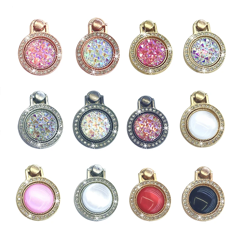 

Universal 360 Rotating Folding Gem Finger Ring Stand Holder For Cell Phone Tablet For iPhone XR XS Samsung Huawei Phone Holder
