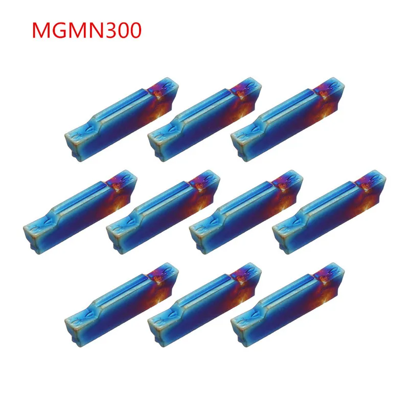 

10Pcs/set HRC45 Blue-Nano MGMN300-M 3mm Carbide Insert for MGEHR/MGIVR Turning Tool Holder Lathe Cutter CNC Parting with Case