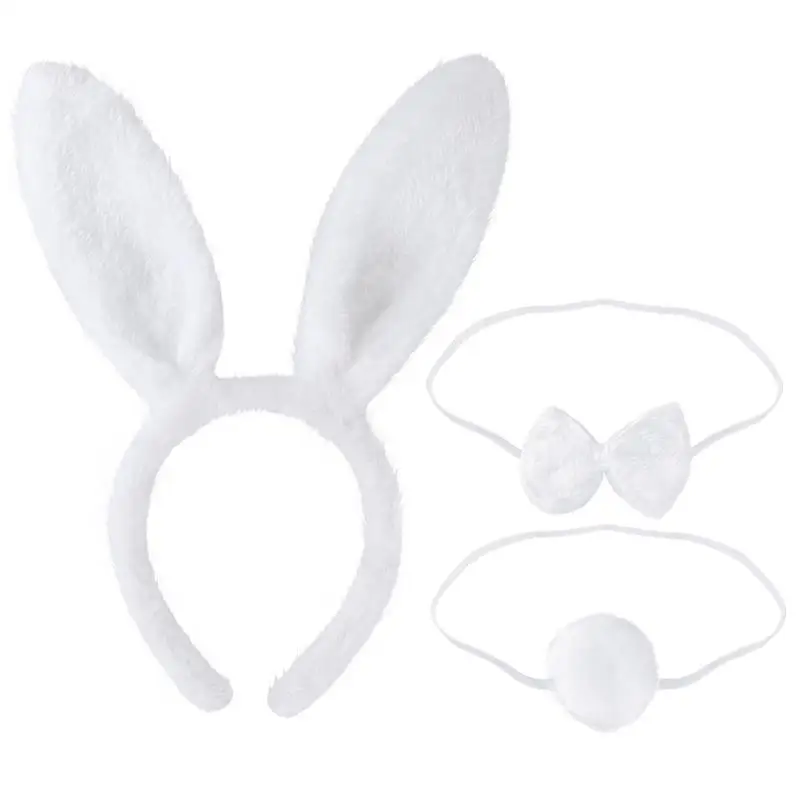 LUOEM 3 шт. плюшевый кролик ухо зайчик милый Косплей комплект повязка на голову комплект костюм для детей маскарад