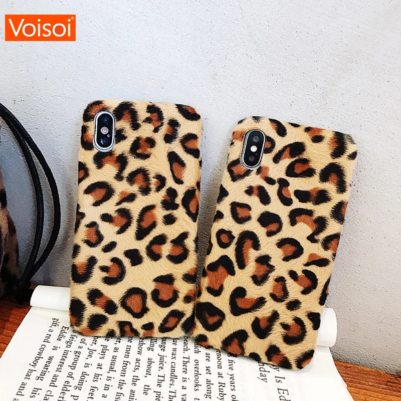 

Phone Case For Apple iphone Xs Max Xr Case For iphone Xr X Luxury Soft TPU Plush Fashion Leopard Print Cover Cases Capa