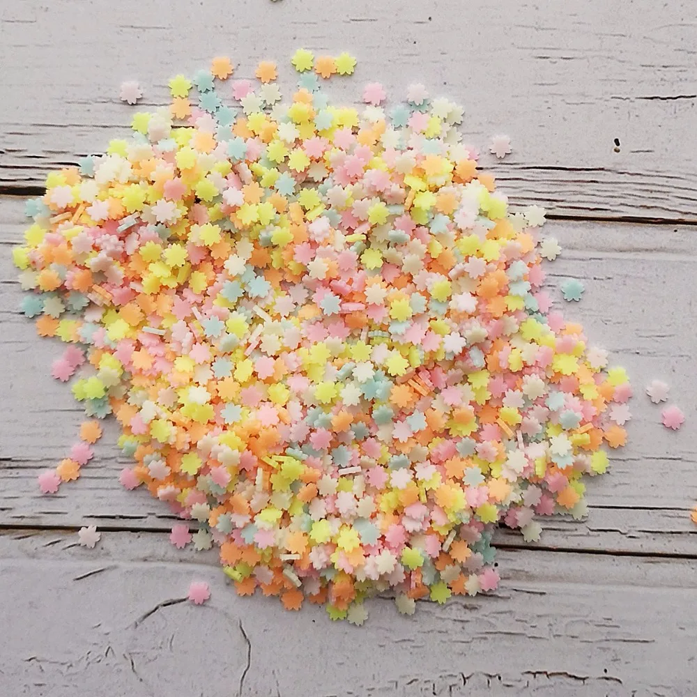 100g/bag Slime Filler Clay Sprinkles Filler Toys Accessories Candy Fake Cake Dessert Slices Decoration Heart Shape