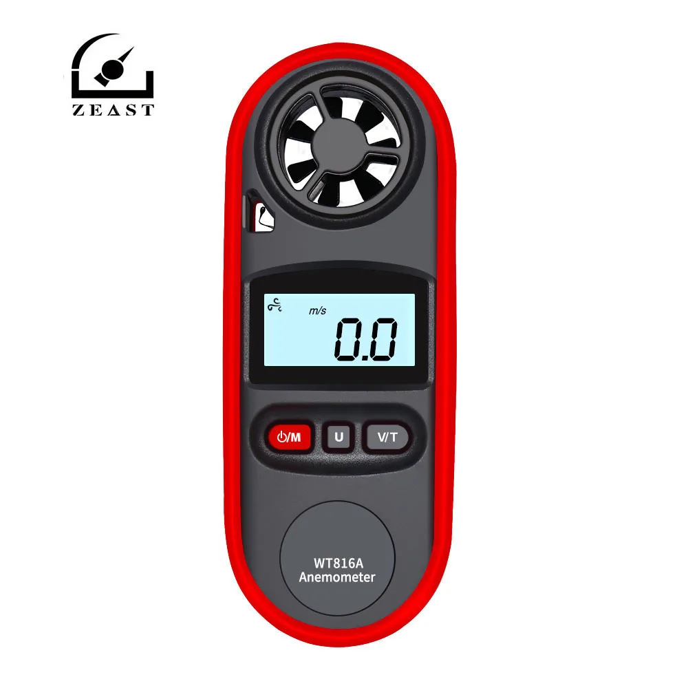 

WT816A Anemometer IP67 Waterproof with Backlight Display Temperature Measurement Wind Speed Meter Six Units of Airvelocity