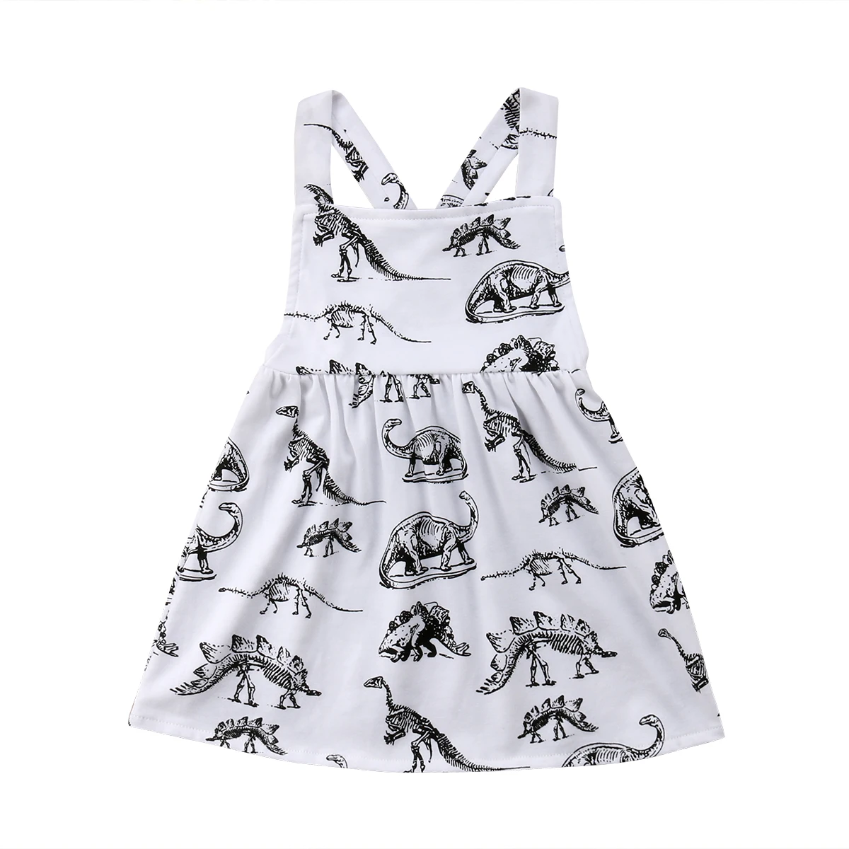 Cute Dinosaur Dress For Girls Newborn Kids Baby Sleeveless Backless